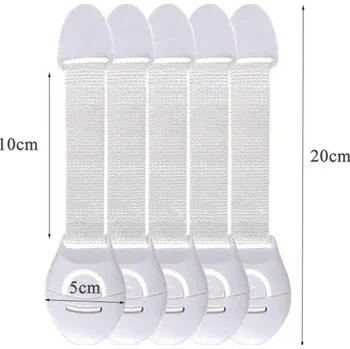 Dětská zábrana Sada 5 ks bezpečnostních pojistek na skříně a šuplíky Varianta: 5 ks bílé, 20 cm