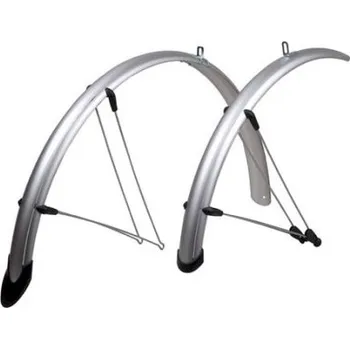 Blatník na kolo Sada blatníků PRO-T treking plast se zástěrkou stříbrná uchycení Grip-Type