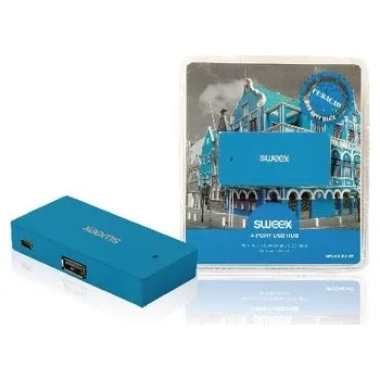 USB hub SWEEX USB rozbočovač Curaçao, 4 porty, modrý (NPUS0480-07)
