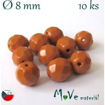 Dětské navlékací korálky České ohňovky 8mm, 10ks, rezavé