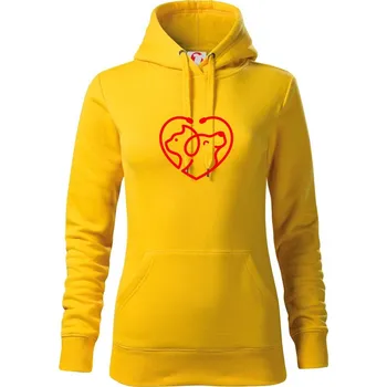 Dámská mikina Veterinář srdce - Mikina dámská Cape s kapucí - S ( Žlutá )