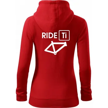 Dámská mikina Ride Ti - Dámská mikina trendy zipper s kapucí - M ( Červená )