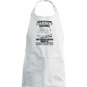 Kuchyňská zástěra Konstruktér zkratky - Dámská zástěra na vaření - Univerzální velikost ( Bílá )
