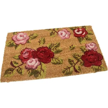 Rohožka Flomat Kokosová vstupní rohož Roses 60 x 35 x 1,7 cm