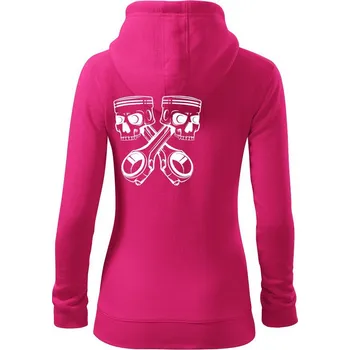 Dámská mikina Smrtky písty - Dámská mikina trendy zipper s kapucí - XS ( Purpurová )