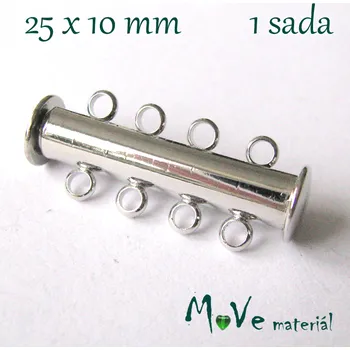 Materiál na výrobu šperku Magnetické zapínání 25x10mm 1sada, platina