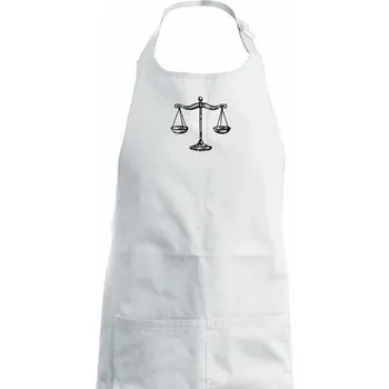 Kuchyňská zástěra Misky vah - Dámská zástěra na vaření - Univerzální velikost ( Bílá )