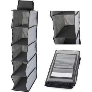 Organizér oblečení Verk 01329 Závěsný organizér s 5 přihrádkami 30x15x70cm šedá