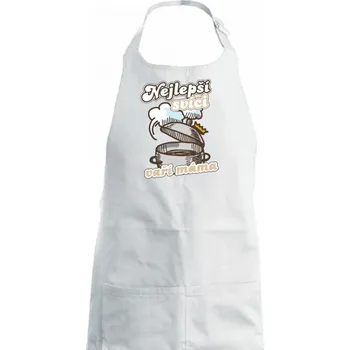Kuchyňská zástěra Nejlepší svíci vaří máma - Dámská zástěra na vaření - Univerzální velikost ( Bílá )