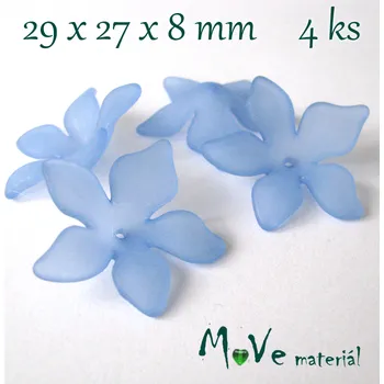 Dětské navlékací korálky Akrylový květ 29x27x8mm, 4ks, modrý