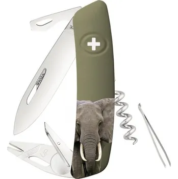 kapesní nůž Swiza TT03 TICK TOOL WILDLIFE ELEPHANT OLIVE KNB.0070.W008