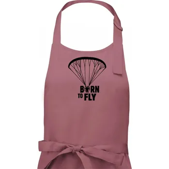 Kuchyňská zástěra Born to fly paramotor - Pánská zástěra na vaření - Univerzální velikost ( Starorůžová )