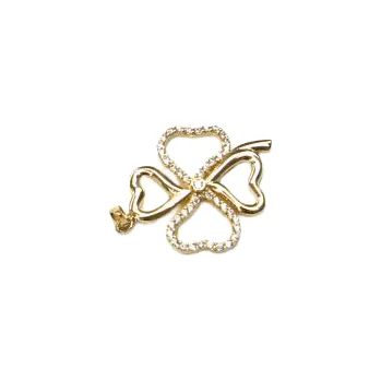 Přívěsek Přívěs ze žlutého zlata čtyřlístek se zirkony Pattic AU 585/000 1,55 gr BV002105Y