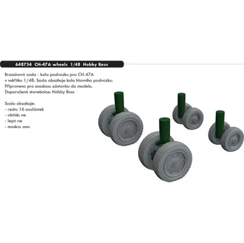 Plastikový model Eduard 1/48 CH-47A wheels (HOBBY BOSS)