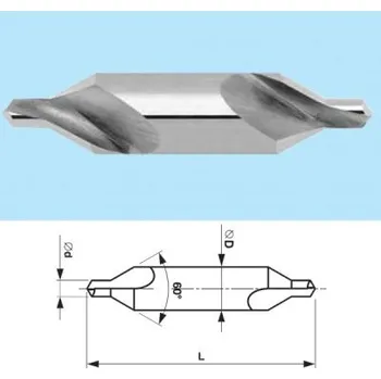 Vrták StimZet A100250V000S - Vrták středící pr. 2,5 / 6,3 mm, délka 47mm, středící (navrtávací) HSS, ČSN 221110 vybrušovaný