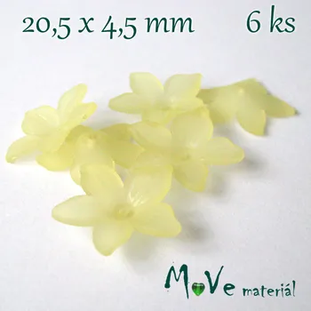 Dětské navlékací korálky Akrylový květ - transparentní 20,5mm, 6ks, žlutý