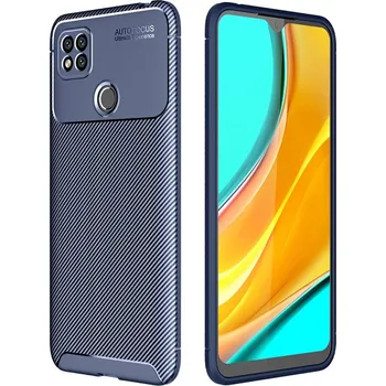 Kryt Xiaomi Redmi 9C case Armored Shockproof Carbon Fiber modrý