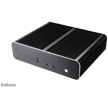 PC skříň AKASA A-ITX26-M1B Euler TX, Wide Temperature range and performance Fanless Ali Thin Mini ITX Case, 4 x Frt USB 2.0, 1 x