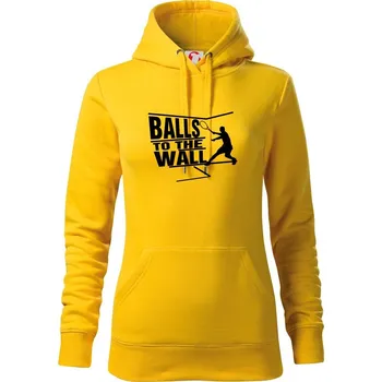Dámská mikina Balls to the Wall squash - Mikina dámská Cape s kapucí - XS ( Žlutá )