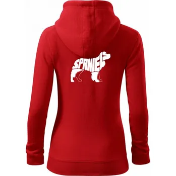 Dámská mikina Kokršpaněl - Dámská mikina trendy zipper s kapucí - M ( Červená )