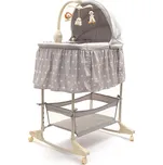Multifunkční kolébka postýlka pro miminko New Baby hvězdičky šedá