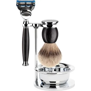 Štětka na holení Mühle holící set Silvertip jezevec,Fusion, rukojeť Grenadill