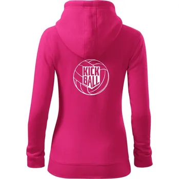 Dámská mikina Kickball - míč - Dámská mikina trendy zipper s kapucí - 2XL ( Purpurová )