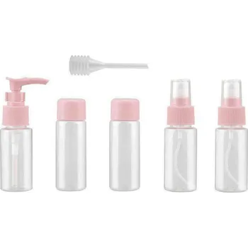 Organizér na kosmetiku Sada cestovních lahviček 5 ks Barva: růžová