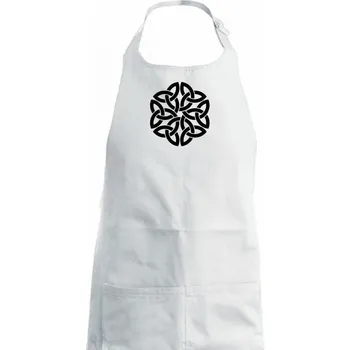 Kuchyňská zástěra Keltský ornament - Dámská zástěra na vaření - Univerzální velikost ( Bílá )