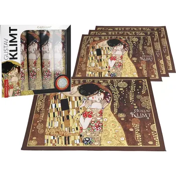 prostírání Carmani® Carmani - Sada 4 prostírání G. Klimt, The Kiss - 29,5*40 cm