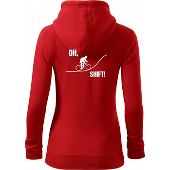 Dámská mikina Oh shift - Dámská mikina trendy zipper s kapucí - M ( Červená )