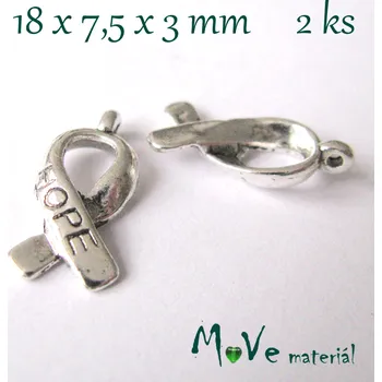 Přívěsek Kovový přívěsek STUŽKA 2kusy, starostříbrná