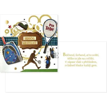 Blahopřání s textem srdečné CN-307 V C0043, MFP paper