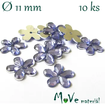 Květina plast 11mm našívací 10 ks sv. fialová