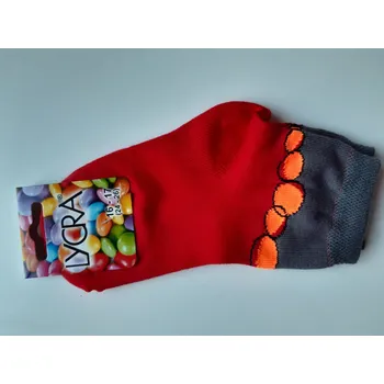 Ponožky bublinky červeno - šedá 18-19 (odpovídá 27-29 EU obuv) velikost ponožková