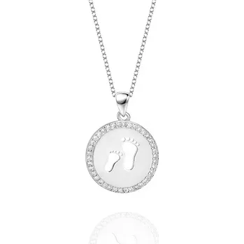 Náhrdelník NUBIS® Střibrný náhrdelník - přívěšek se stopami - NB-2214