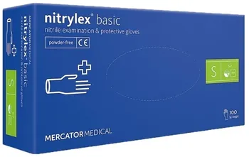 Vyšetřovací rukavice Mercator Medical Nitrylex Basic nitrilové nepudrované modré
