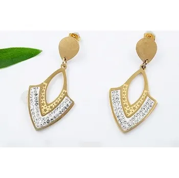 Náušnice Luxusní Náušnice visací z Chirurgické oceli se skleněnými kamínky 20929