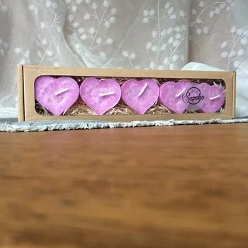 Svíčka Supeko plovoucí svíčky 5 ks srdce Cherry