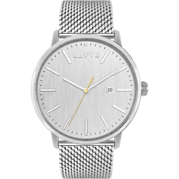 Hodinky LAVVU Stříbrné pánské hodinky COPENHAGEN MESH LWM0177