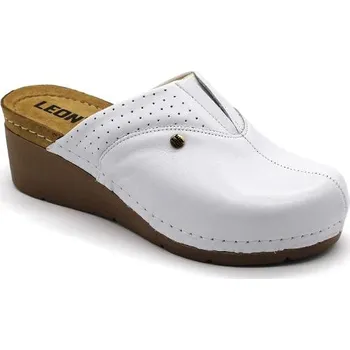 Dámská zdravotní obuv Leon 1002 Dámská zdravotní kožená obuv na klínku - Bílá Velikost: 37
