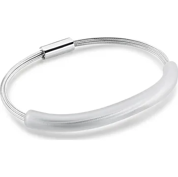 Náramek Large Snowy Bracelet - Stříbrný náramek s matným sklem