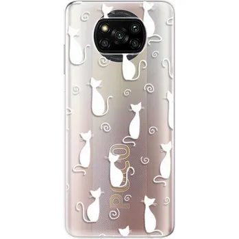 Pouzdro na mobilní telefon Odolné silikonové pouzdro iSaprio - Cat pattern 05 - white - Xiaomi Poco X3 Pro / X3 NFC