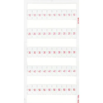 modulární přístroj a rozvaděč WAGO Štítek WMB s potiskem 10,20,30,40,50 1ks = 100 štítků 793-553