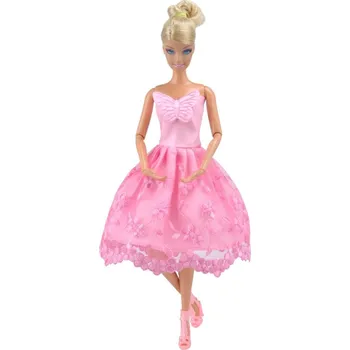 Retro šaty 60. let pro panenky Barbie Varianta: 3 růžové s motýlem