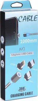 OEM Kabel magnetický 3v1 Micro USB, USB C, Lightning