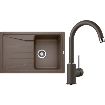 Kuchyňský dřez Set Blanco 08-B 25 (dřez Sona 45 S Kávová + baterie Mida Kávová)