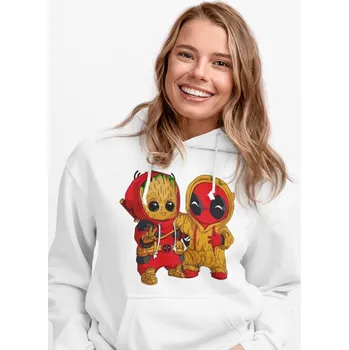 Dámská mikina Dámská mikina Deadpool a Groot, Barva Bílá, Velikost XS, Canvas Dámská mikina Bezvatriko.cz 1