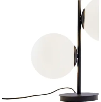 Lampička Nordic Design Bílo černá skleněná stolní lampa Bubbly