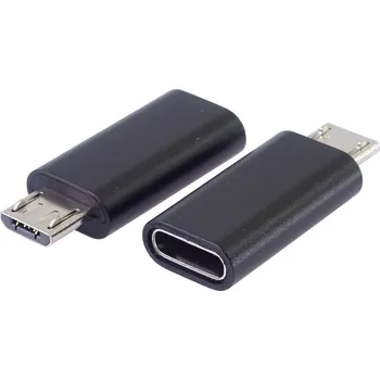 Datový kabel PremiumCord Adaptér USB-C konektor female - USB 2.0 Micro-B/male